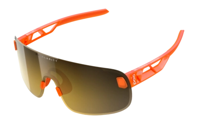 Zonnebril POC Unisex Elicit Fluo Orange Translucent/Clarity Road/Partly Sunny Gold Extra lens