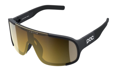 Zonnebril POC Unisex Aspire Mid Uranium Black/Clarity Road/Partly Sunny Gold Gepolariseerd