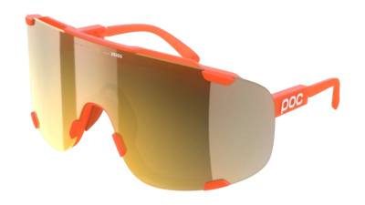 Zonnebril POC Unisex Devour Fluo Orange Translucent Clarity Road/Partly Sunny Gold