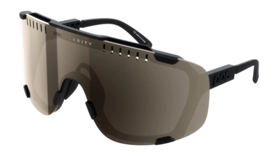 Zonnebril POC Unisex Devour Wide Fit Uranium Black/Clarity Trail/Partly Sunny Silver Gepolariseerde lens