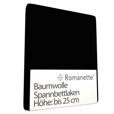 Spannbettlaken Romanette Schwarz (Baumwolle)