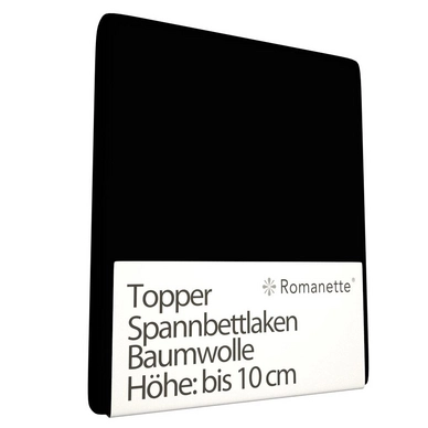 Topper Spannbettlaken Romanette Schwarz (Baumwolle)
