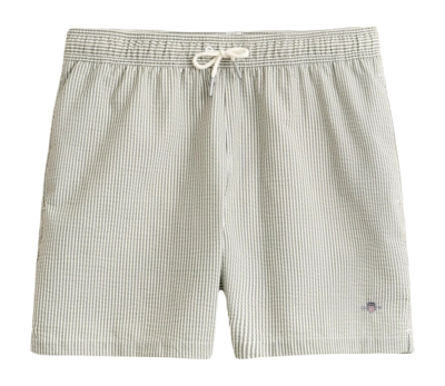 Zwembroek GANT Men Striped Seersucker Dry Herb Green Regular Fit