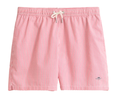 Zwembroek GANT Men Striped Seersucker Rose Red Regular Fit