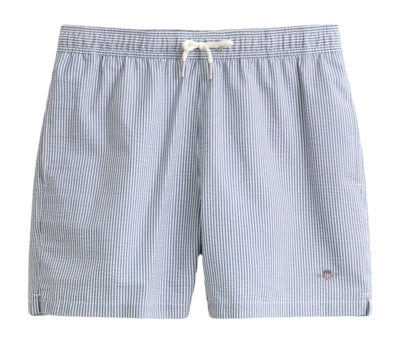 Zwembroek GANT Men Striped Seersucker Vintage Blue Regular Fit