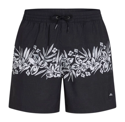 Zwembroek O'Neill Men Uni Flower 16 Inch Black Tropical Stripe Swimshorts Regular Fit