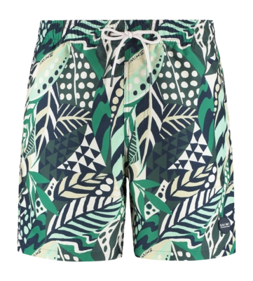 Zwembroek Shiwi Men Mike 7 Inch Green Geo Leaves