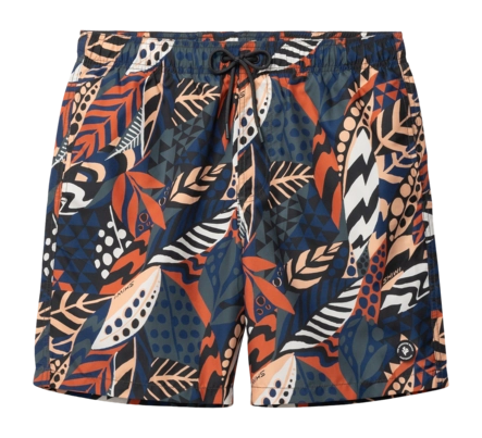 Zwembroek Shiwi Men MIKE 7 Inch Orange Geo Leaves