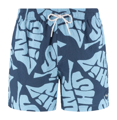 Zwembroek Shiwi Men Pete 6 Inch Blue Slate Tropic Leaves