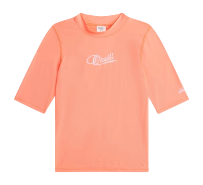 Zwemshirt O'Neill Girls Skins Shortsleeve Funky Peach Aansluitende pasvorm