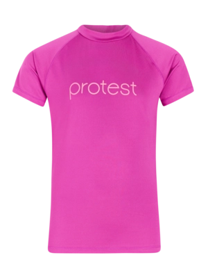 Zwemshirt Protest Girls PRTSenna JR Surf Short Sleeve Punch Pink Slanke pasvorm