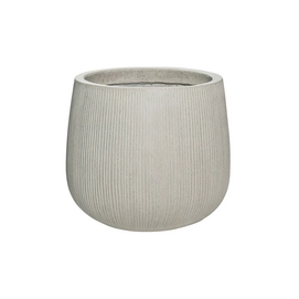 Bloempot Pottery Pots Ridged Pax M Light grey Vertically Ridged 40 x 36 cm