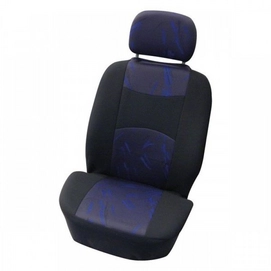 Stoelhoesset Carpoint Classic Zwart Blauw (4-delig)