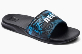 Slipper Reef Women One Slide Black Faded Palm
