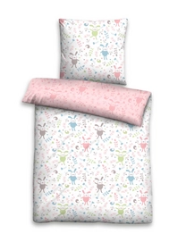Bettwäsche Biberna Hasen Kids Rose Biber