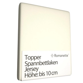 Topper Spannbettlaken Romanette Elfenbein (Jersey)-1-person (80/90 x 200/210/220 cm)