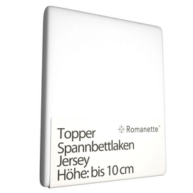 Topper Spannbettlaken Romanette Weiß (Jersey)-1-person (80/90 x 200/210/220 cm)