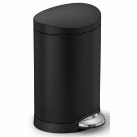 Prullenbak Simplehuman Half Rond Zwart 6L