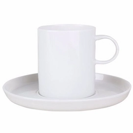 Tasse à Café avec Soucoupe Porland Chopin White 20 cl (ensemble de 6)