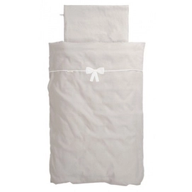 Dekbedovertrek Little Naturals Linen Bow Grey Katoen