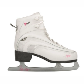 Ice Skates Nijdam Soft Boot Classic Decor Women White Silver
