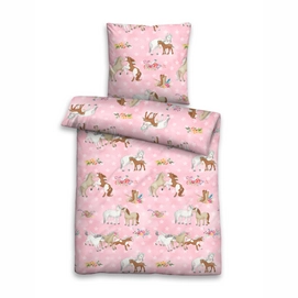 Bettwäsche Biberna Ponys Pink Linon