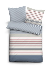 Bettwäsche Castell Querstreifen Mix Marine Mako Satin