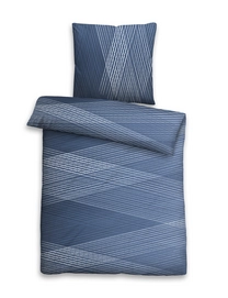 Bettwäsche Castell Rautenmix Marine Mako Satin