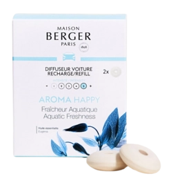 Autoparfum Maison Berger Navulling Happy Fraicheur Aquatique /  Aquatic Freshness 2 Stuks