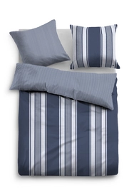 Bettwäsche Tom Tailor Streifen Längs Wende Indigo Mako Satin