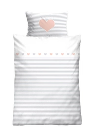 Bettwäsche Biberna Herz Kids Weiss Jersey