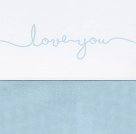Kinderbett Bettlaken Jollein Love You Soft Blue