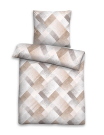 Bettwäsche Biberna Chevron Mix Kitt Flanell