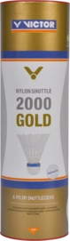 Badminton Shuttle Victor Nylon 2000 Medium Yellow (Koker van 6)