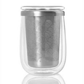 Verre à Thé Adhoc Fusion avec Filter Argent/Transparent 400 ml