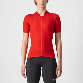 Maillot de Cyclisme Castelli Women Anima 3 Jersey Red Black-S