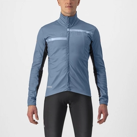 Veste de Vélo Castelli Men Transition 2 Steel Blue Savile Blue Blue Reflex