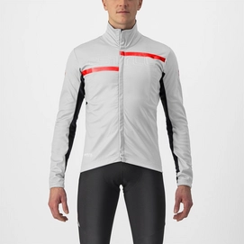 Veste de Vélo Castelli Men Transition 2 Silver Gray Dark Gray Red Reflex