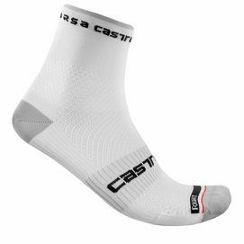 Chaussettes de Cyclisme Castelli Rosso Corsa Pro 9 Sock White-Taille 44 - 47