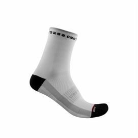 Chaussettes de Cyclisme Castelli Women Rosso Corsa W 11 Sock White Black