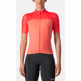 Fietsshirt Castelli Women Velocissima Jersey Coral Flash Brilliant Pink