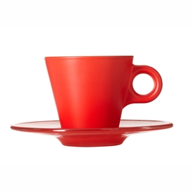 Espressokop Leonardo Ooh... Red (Inclusief schotel)