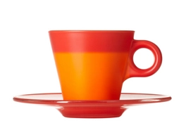 Espressokop Leonardo Ooh... Red (Inclusief schotel)