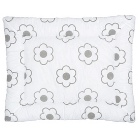 Boxkleed Jollein Organic Flower Grey (85 x 105 cm)