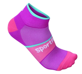 Fietssokken Sportful Women Cometa 3 Pink Coral Turquoise