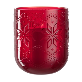 Windlicht Leonardo Nordico 17 cm Rood