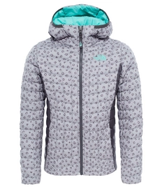 Doudoune The North Face Girls Thermoball Hoodie Metallic Silver Leopard Print