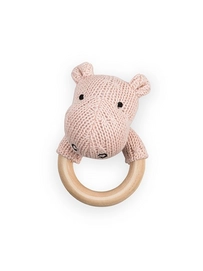Rammelaar Jollein Bijtring Soft Knit Hippo Creamy Peach