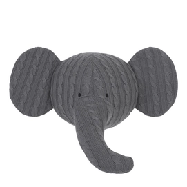 Wanddecoratie Jollein Dierenkop Cable Elephant Grijs