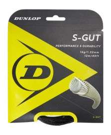 Tennis String Dunlop S-GUT 16G Black 1.32mm/12m